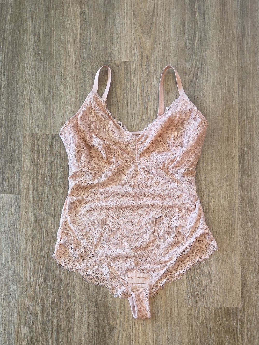 Women's Lace Bodysuit - Blush Pink Size XL